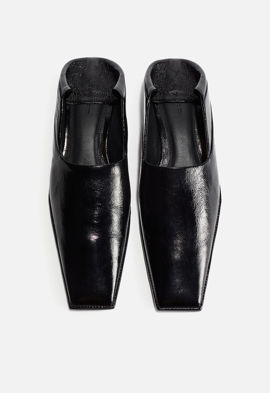 H&M - H&M Studio: Square-toe leather loafers - black