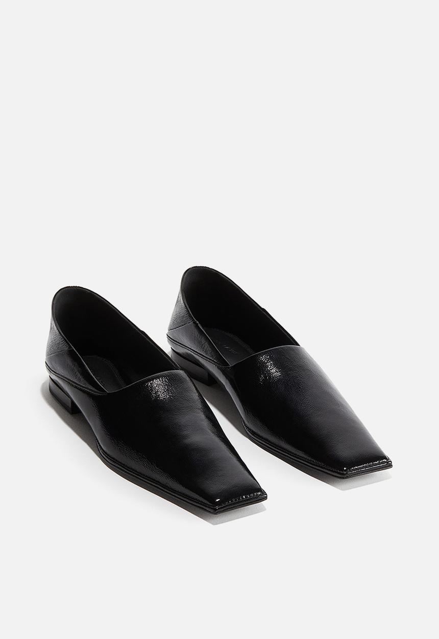 H&M - H&M Studio: Square-toe leather loafers - black