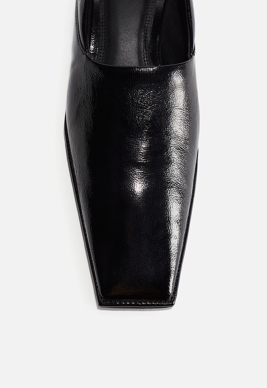 H&M - H&M Studio: Square-toe leather loafers - black