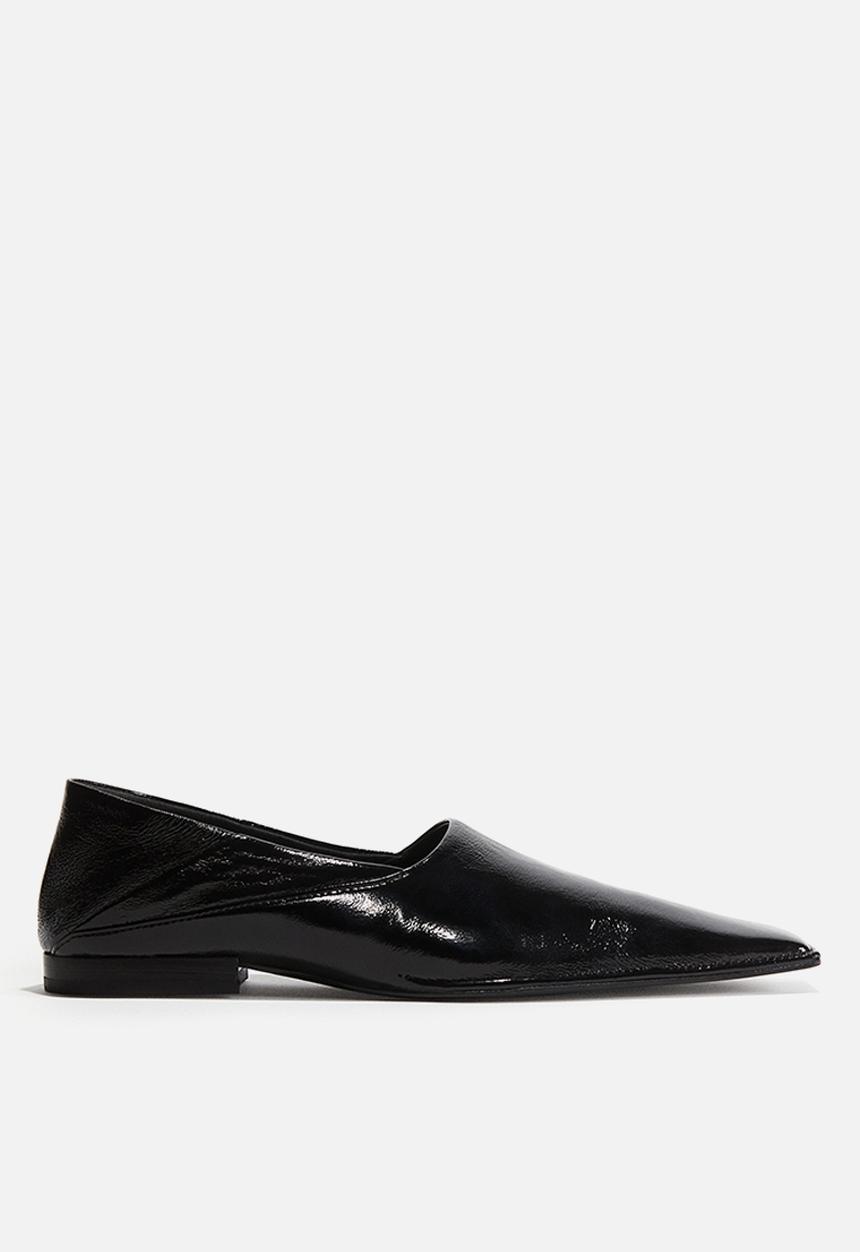 H&M - H&M Studio: Square-toe leather loafers - black