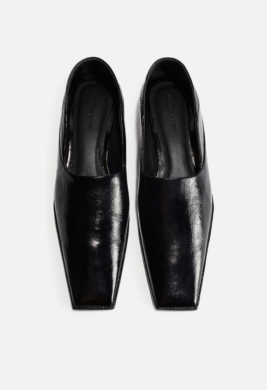 H&M - H&M Studio: Square-toe leather loafers - black