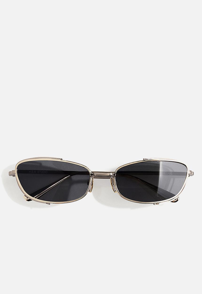 H&M - H&M Studio: Two-toned oval sunglasses - gold-coloured & silver