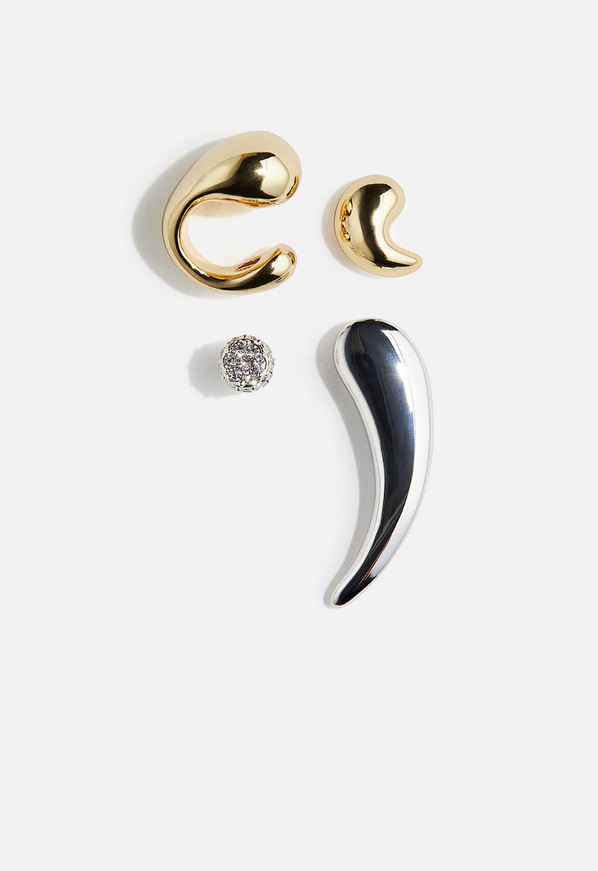 H&M - H&M Studio: 4 pack earrings and ear cuff - silver-coloured & gold-