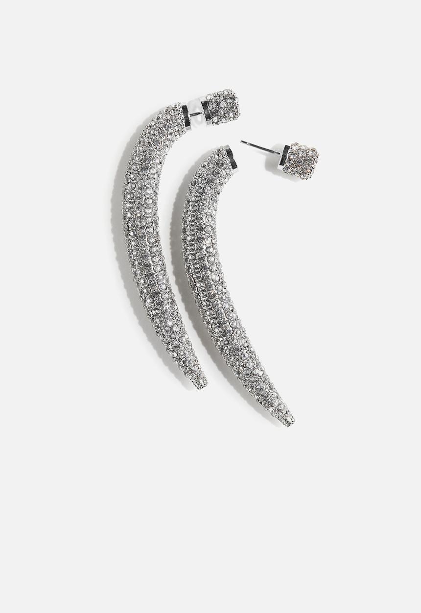 H&M - H&M Studio: Rhinestone-embellished claw earrings - silver-coloured
