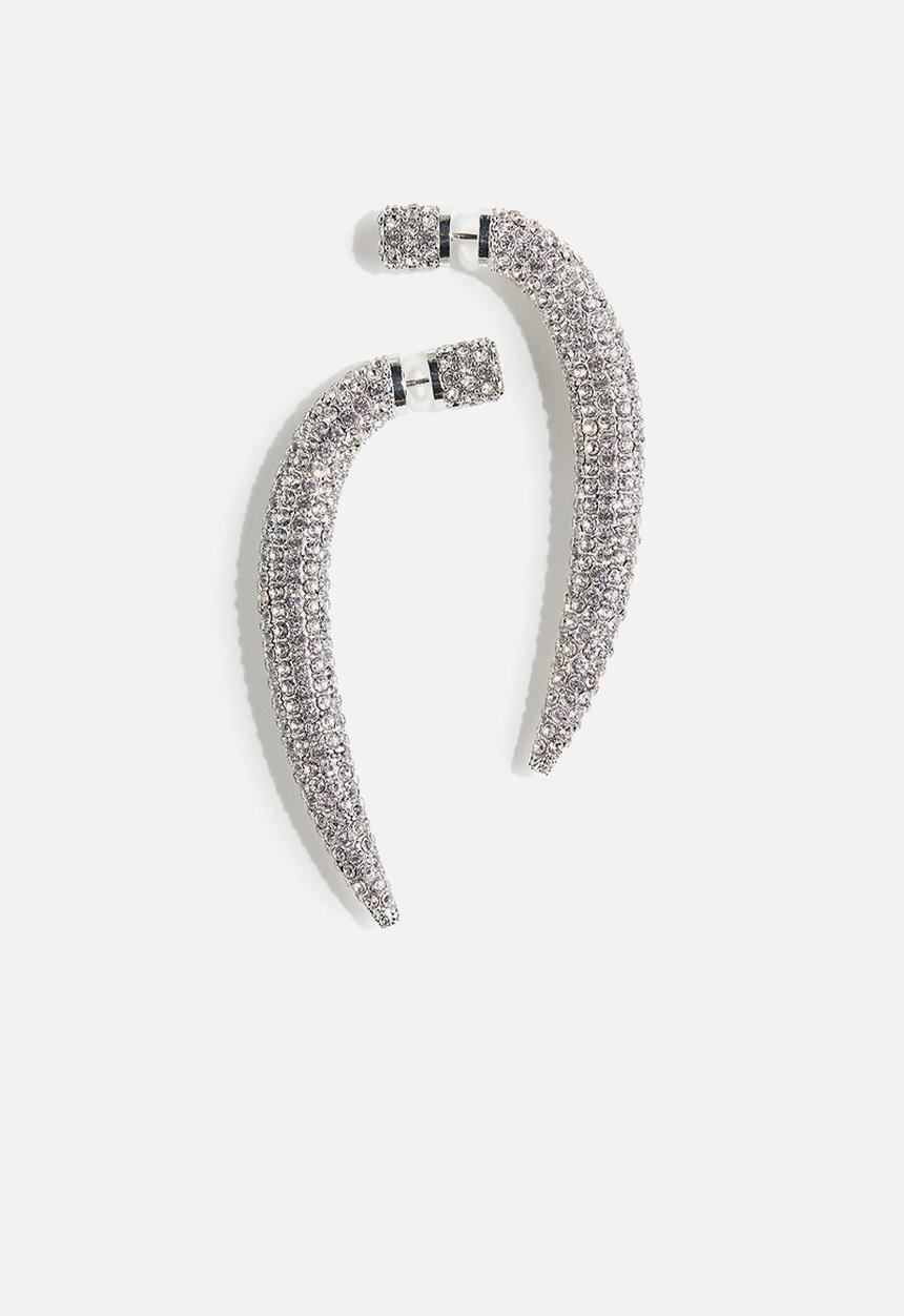 H&M - H&M Studio: Rhinestone-embellished claw earrings - silver-coloured