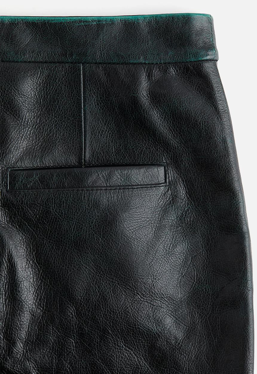 H&M - H&M Studio: Hand-paint-look leather skirt - black