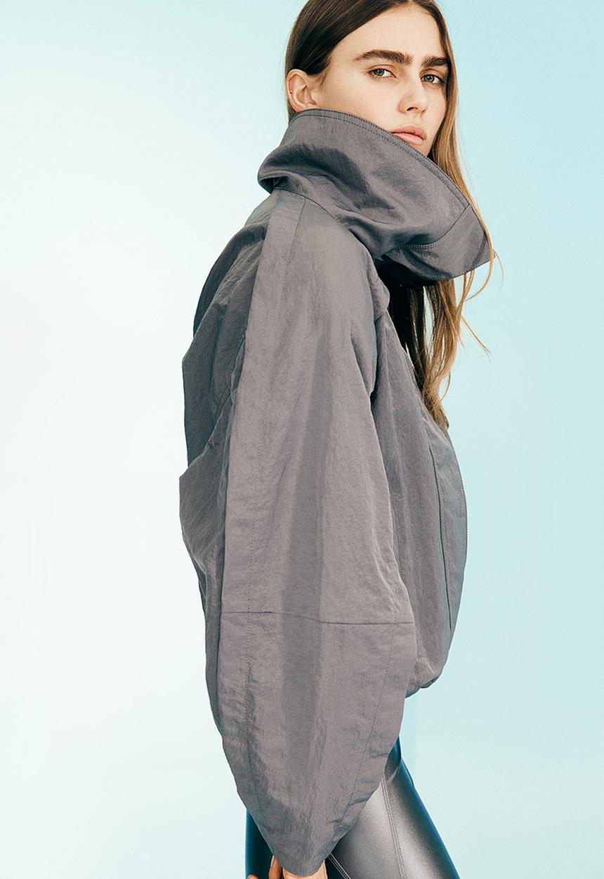 H&M - H&M Studio: Shoulder-pad nylon jacket - dark grey