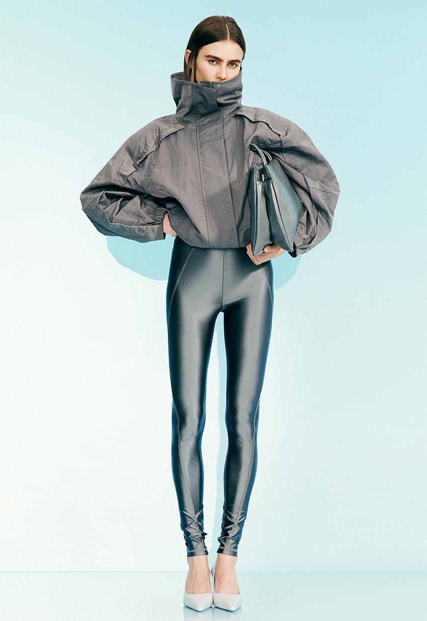 H&M - H&M Studio: Shoulder-pad nylon jacket - dark grey