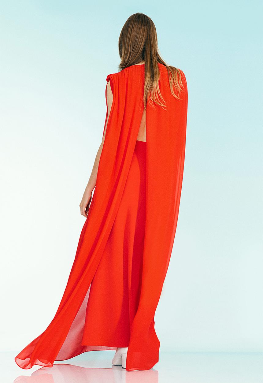 H&M - H&M Studio: Draped chiffon dress - red