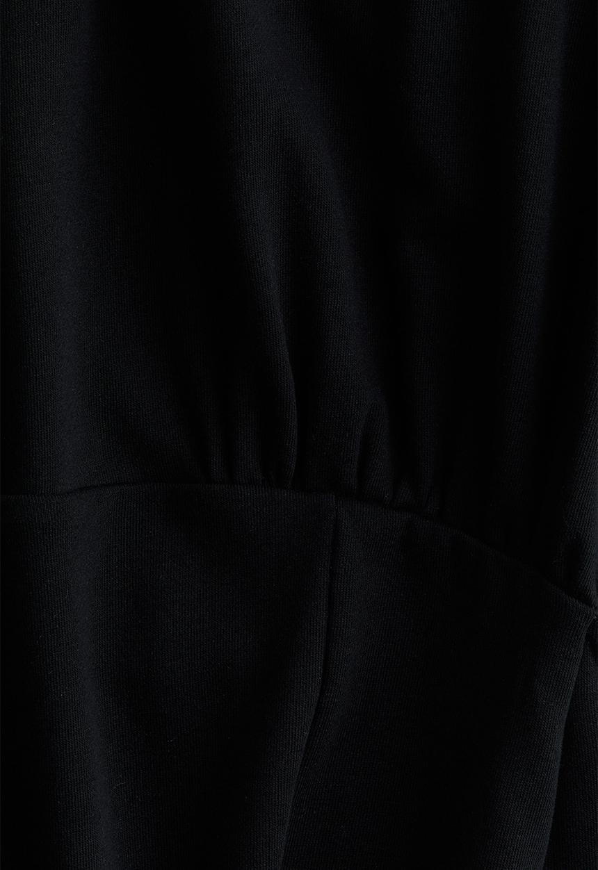 H&M - H&M Studio: Batwing-sleeved sweatshirt dress - black
