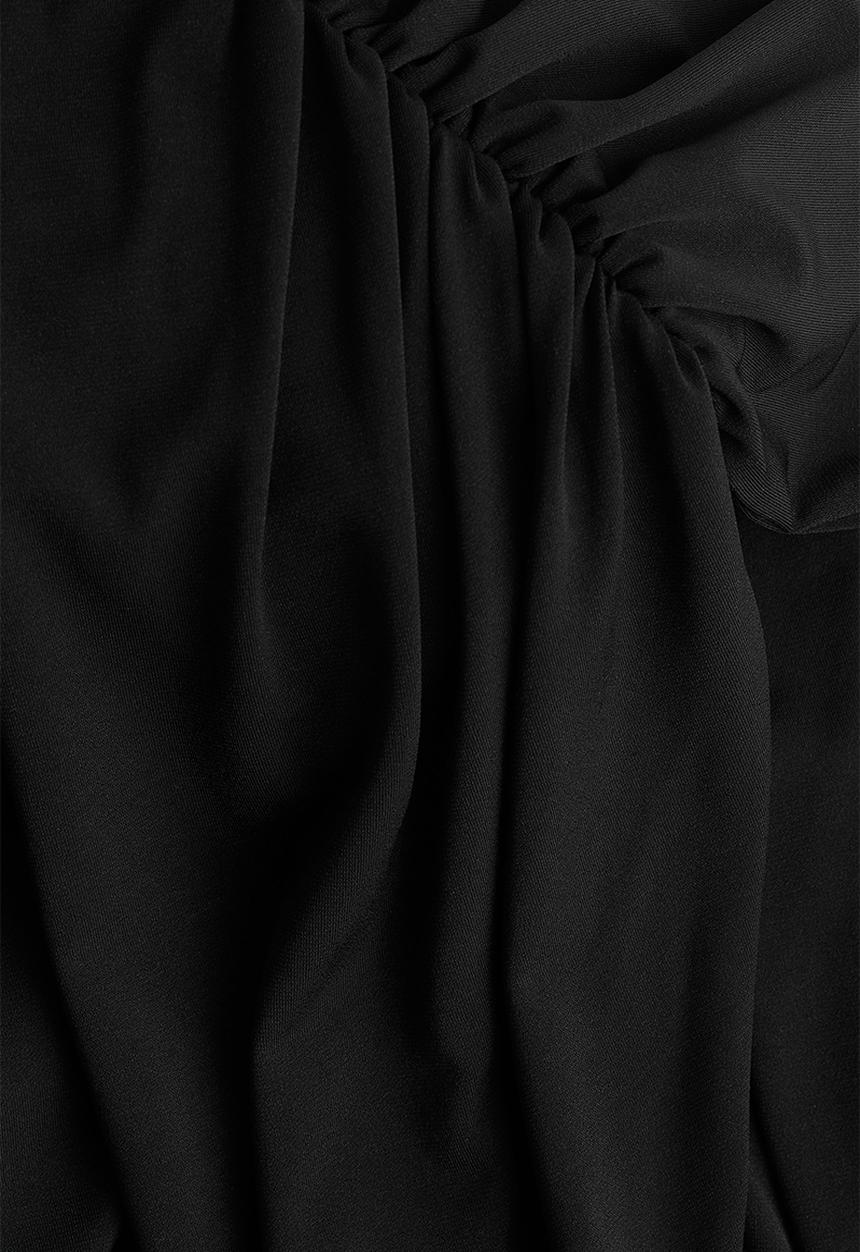H&M - H&M Studio: Shawl-detail draped dress - black