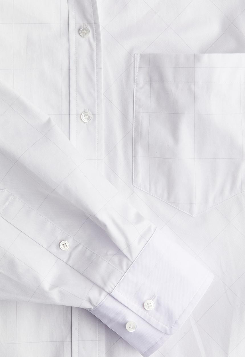 H&M - H&M Studio: Batwing-sleeved cotton shirt - white checked