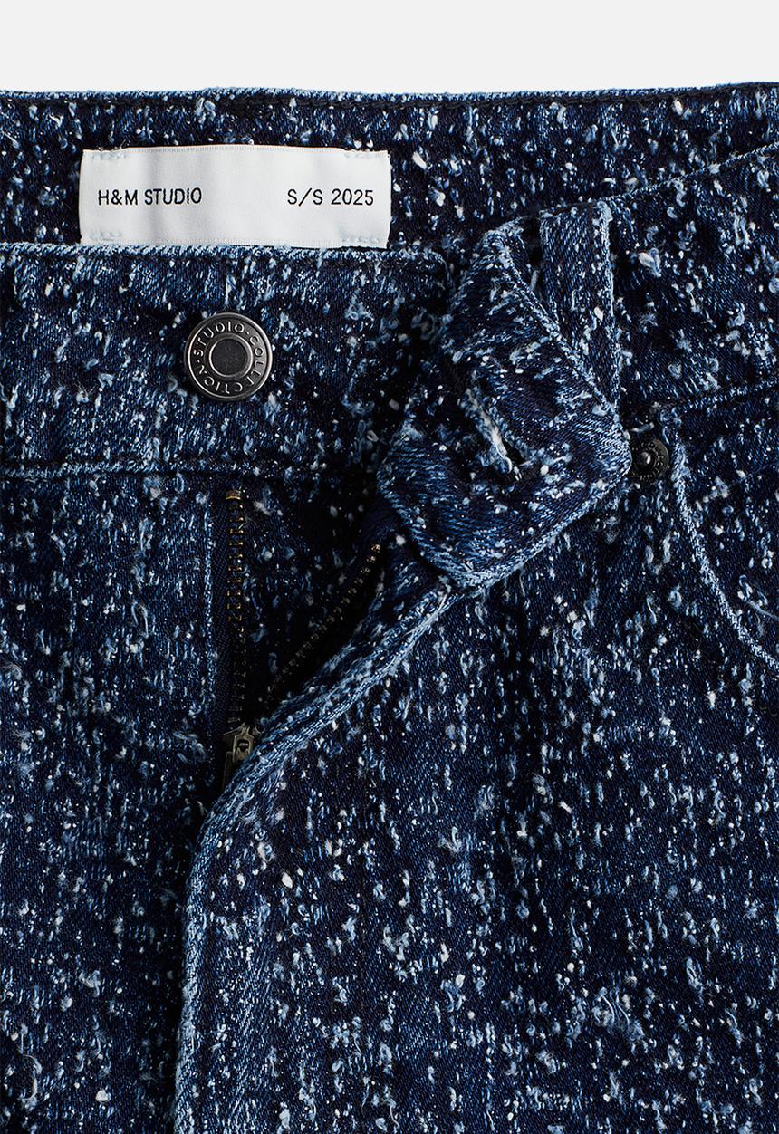 H&M - H&M Studio: Wide bouclé denim jeans - denim blue