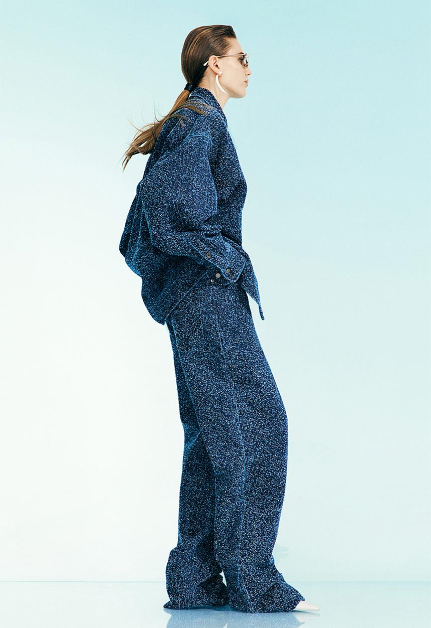 H&M - H&M Studio: Wide bouclé denim jeans - denim blue