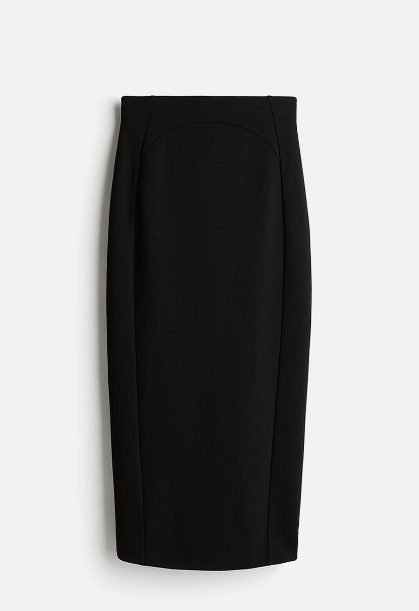 H&M - H&M Studio: Seam-detail pencil skirt - black