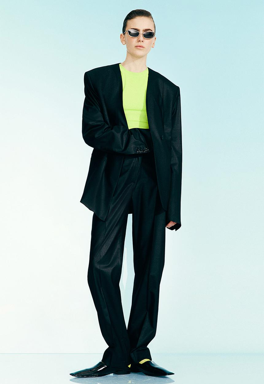 H&M - H&M Studio: Flatlock-seam t-shirt - lime green