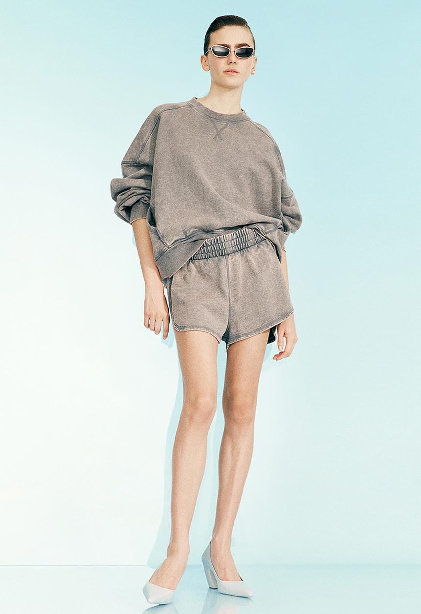 H&M - H&M Studio: Washed sweatshirt shorts - grey washed