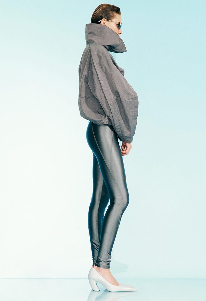 H&M - H&M Studio: Flatlock-seam leggings - dark grey