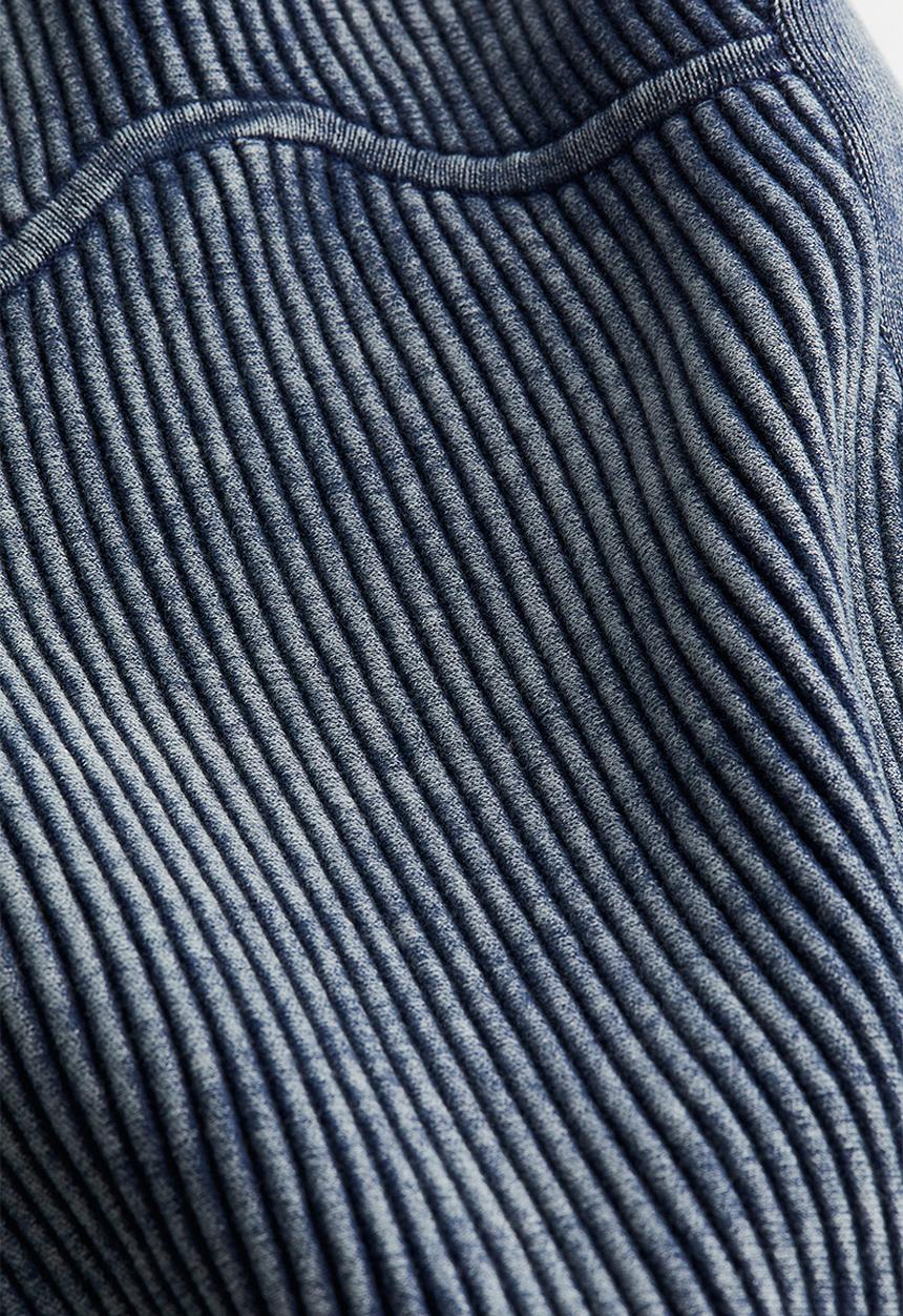 H&M - H&M Studio: Washed rib-knit dress - pigeon blue marl
