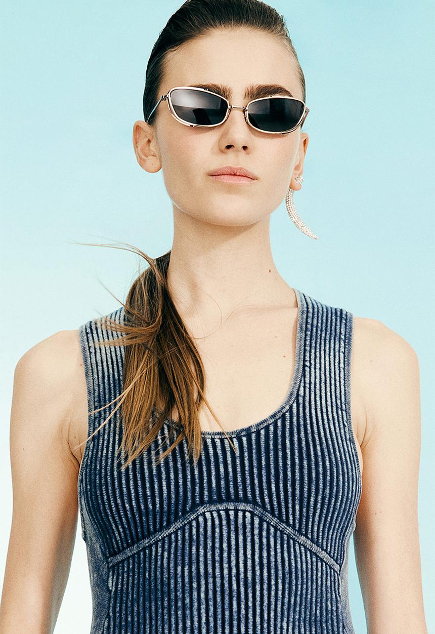 H&M - H&M Studio: Washed rib-knit dress - pigeon blue marl