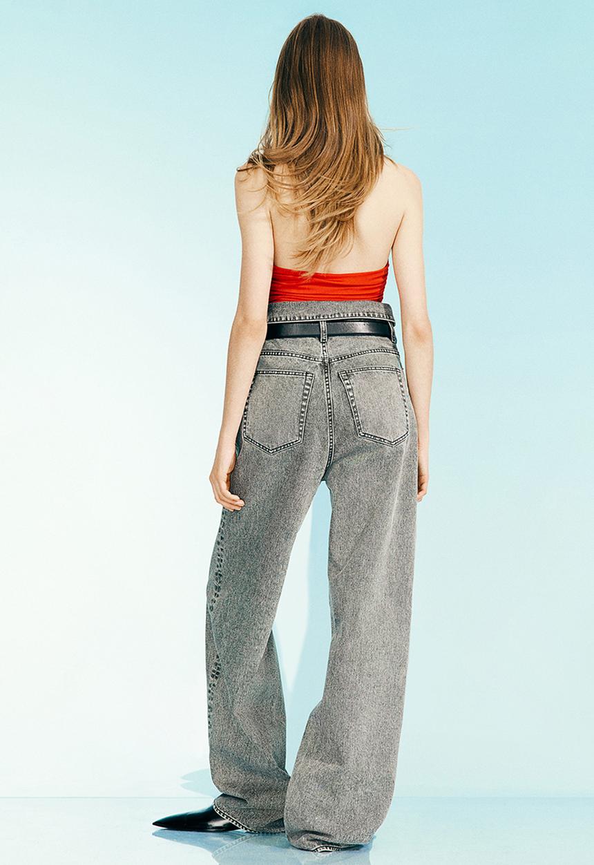 H&M - H&M Studio: Wide paper bag jeans - grey
