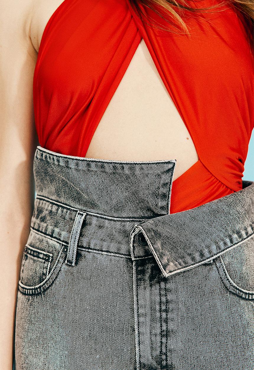 H&M - H&M Studio: Wide paper bag jeans - grey