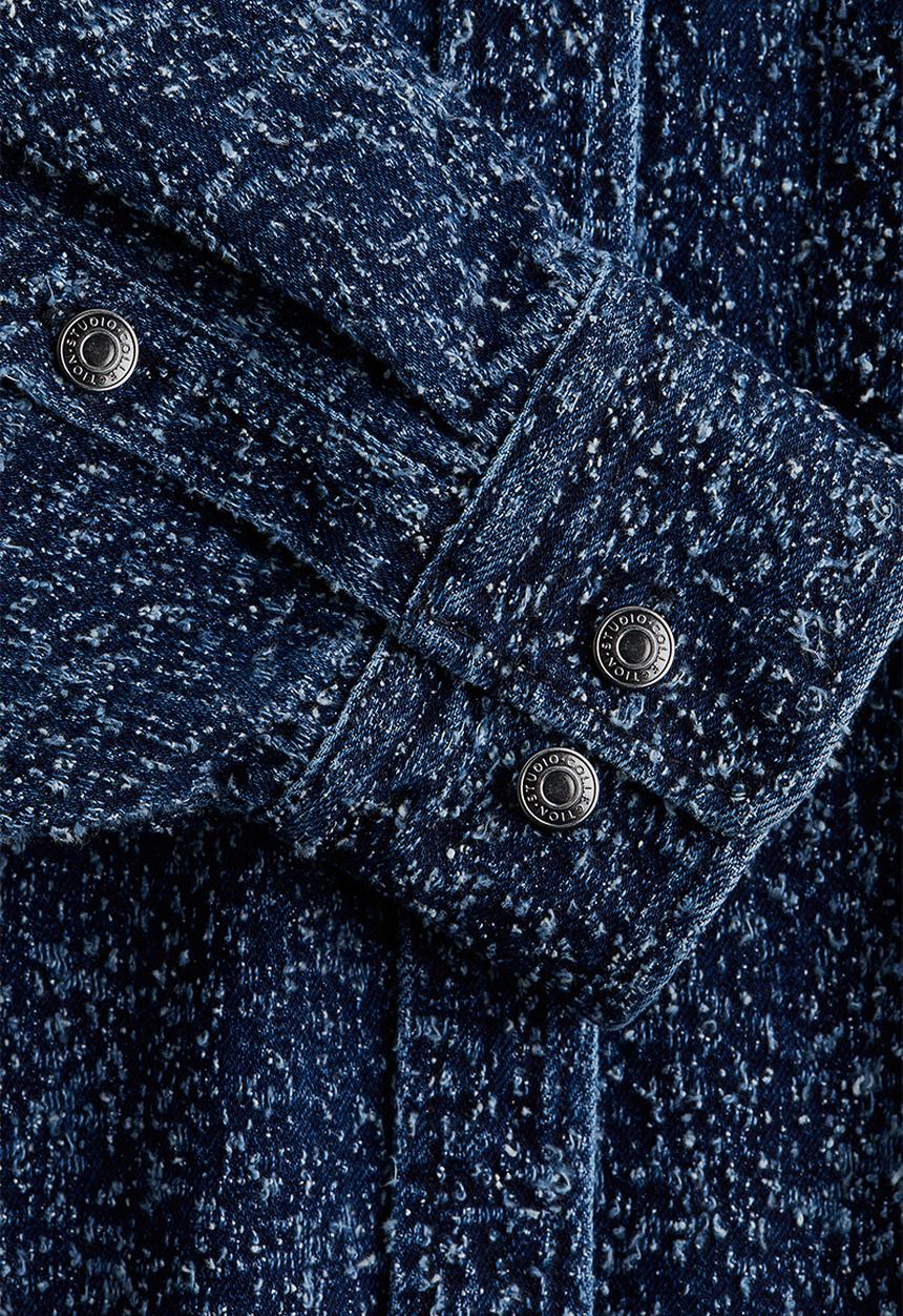 H&M - H&M Studio: Oversized bouclé denim jacket - denim blue 
