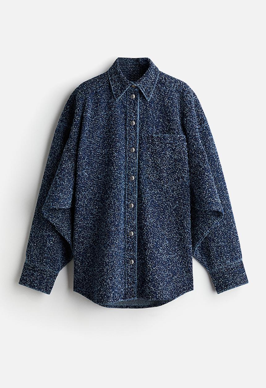 H&M - H&M Studio: Oversized bouclé denim jacket - denim blue 