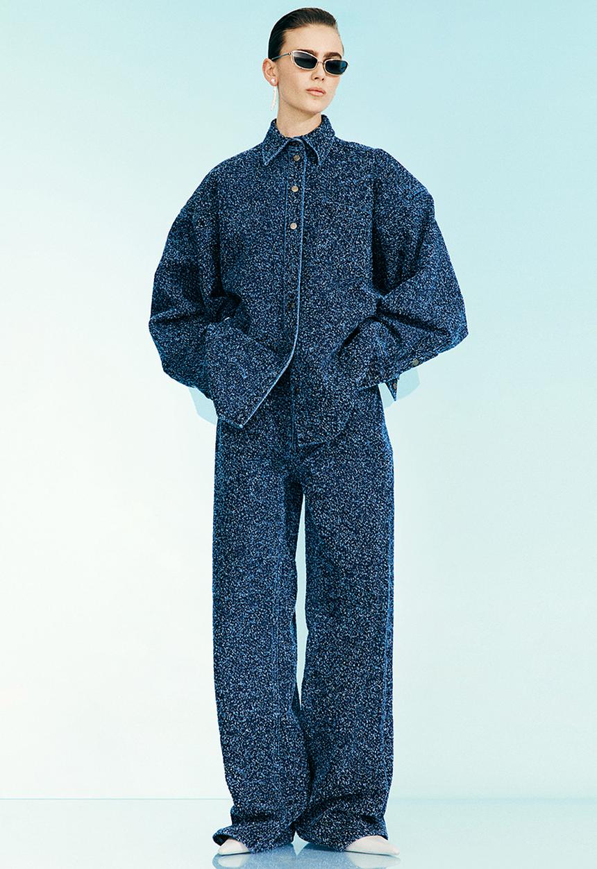 H&M - H&M Studio: Oversized bouclé denim jacket - denim blue 