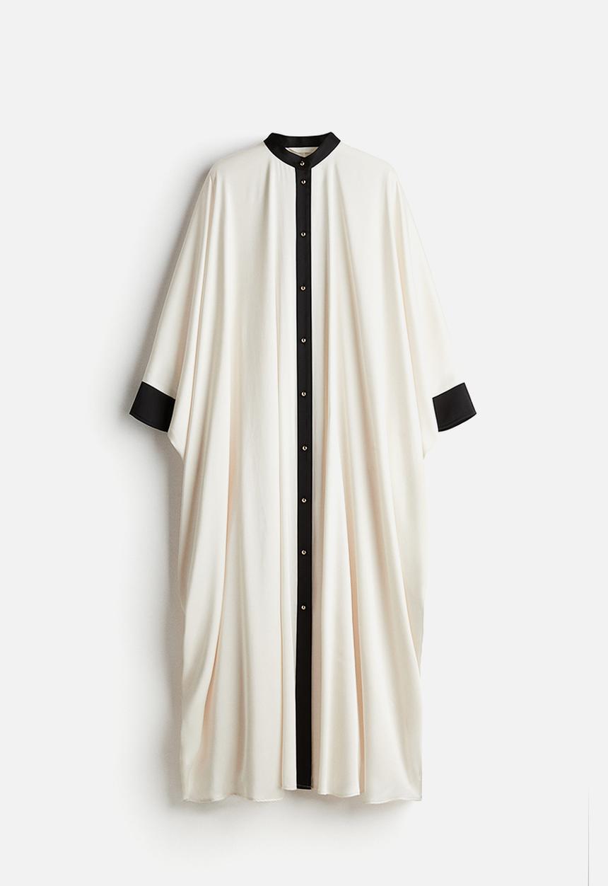 H&M - Button-front kaftan dress - cream