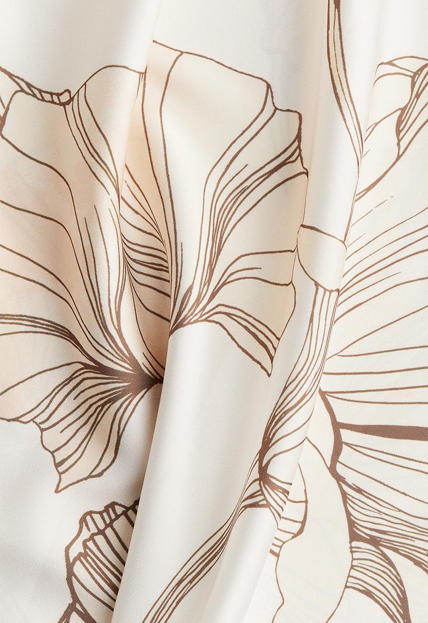 H&M - Satin kaftan dress - cream flowers