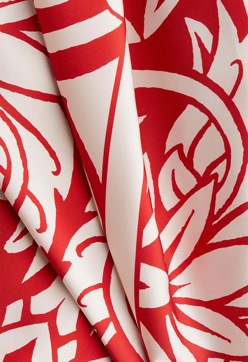 H&M - Satin kaftan dress - bright red patterned 