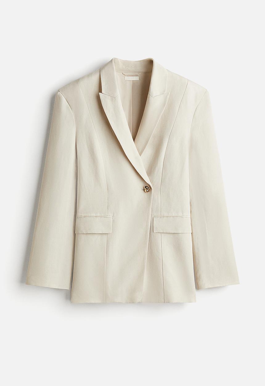 H&M - Linen-blend blazer - light beige