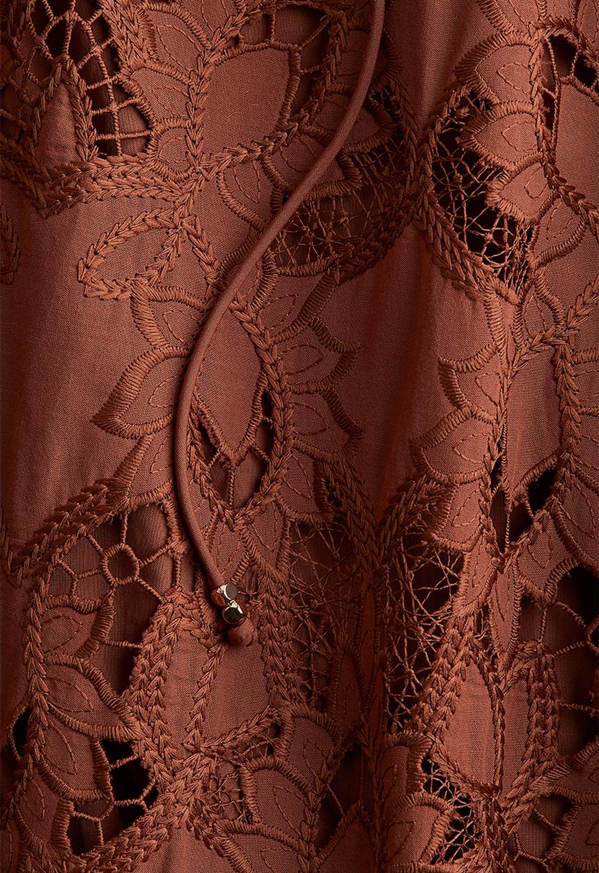 H&M - Broderie anglaise dress - brown 