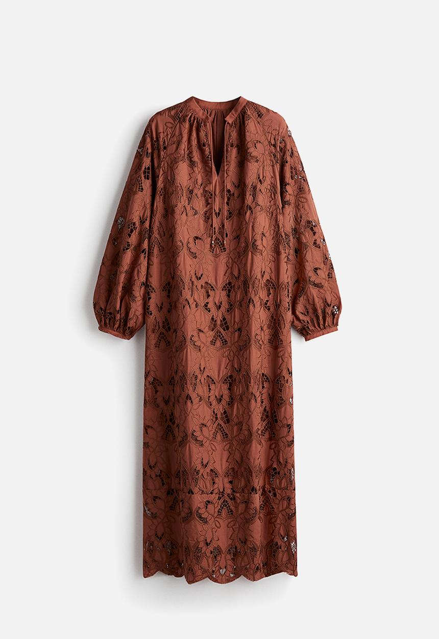 H&M - Broderie anglaise dress - brown 