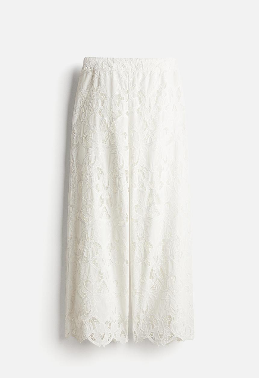H&M - Broderie anglaise trousers - white