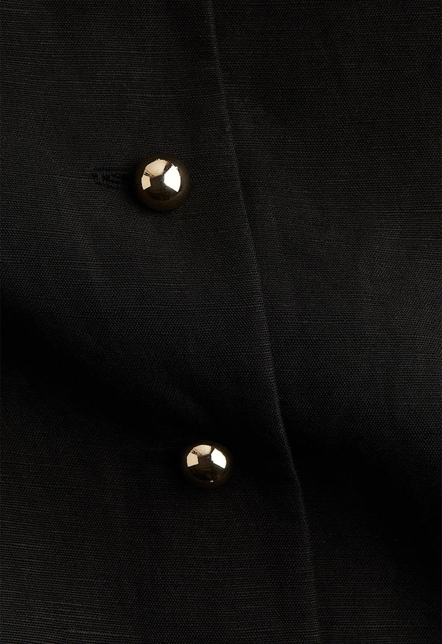 H&M - Linen-blend dress - black