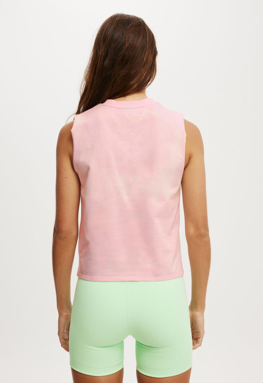Cotton On - Active Graphic Crew Tank - Cherry Dream/Outdoor Club
