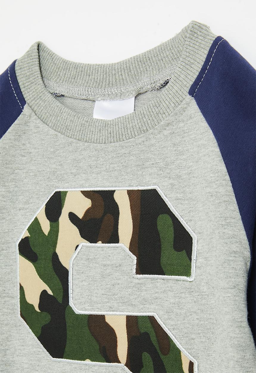 Pop Candy - Reglan sweat top - grey & navy blue