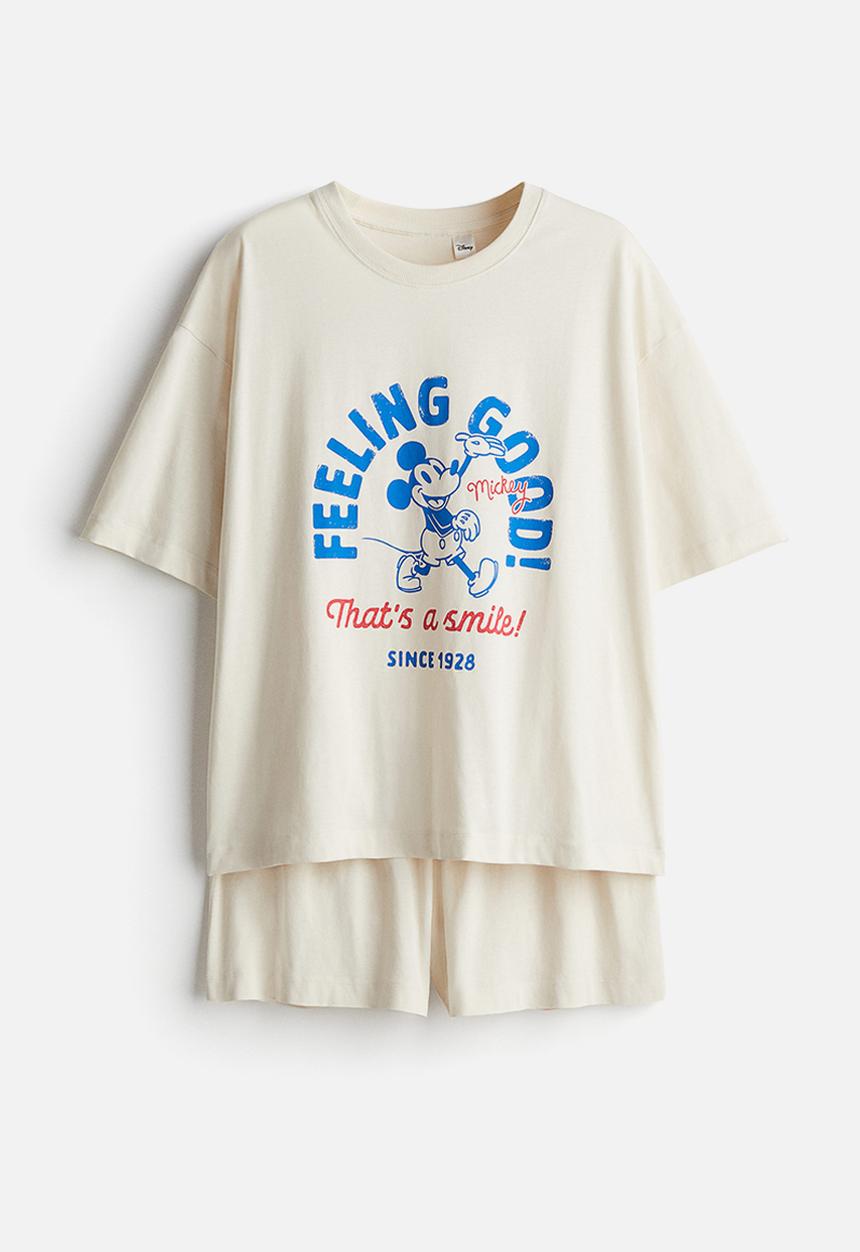 H&M - Printed pyjamas - cream mickey mouse