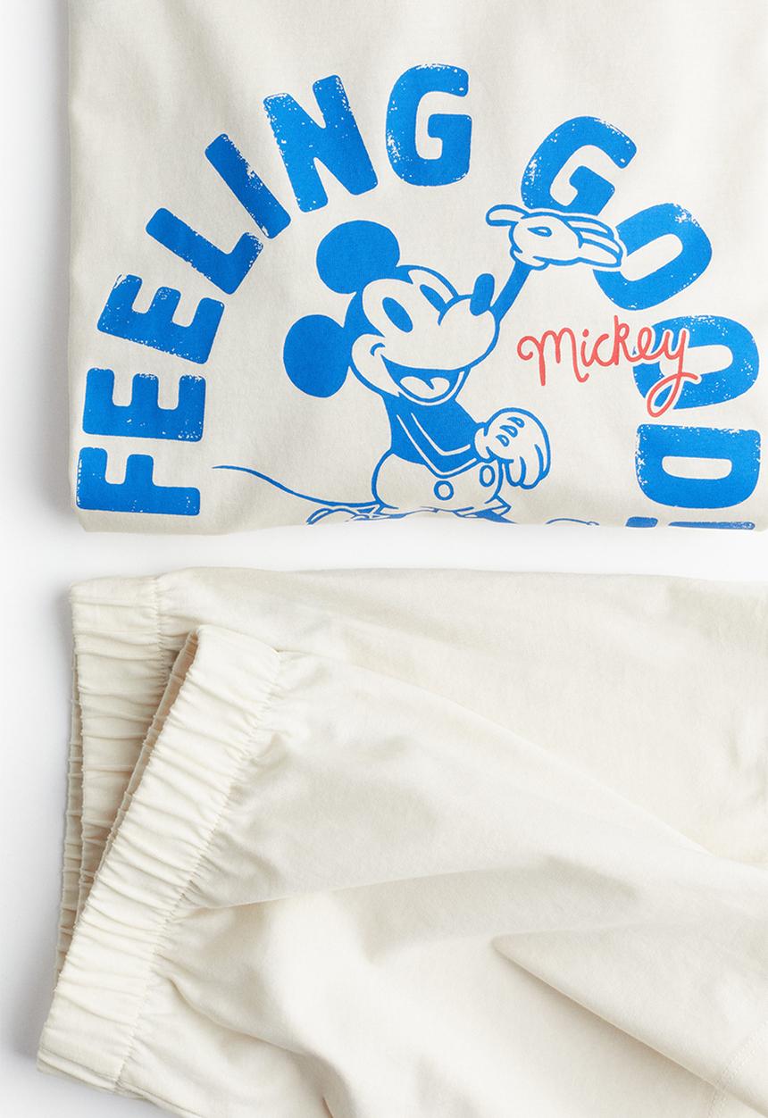 H&M - Printed pyjamas - cream mickey mouse