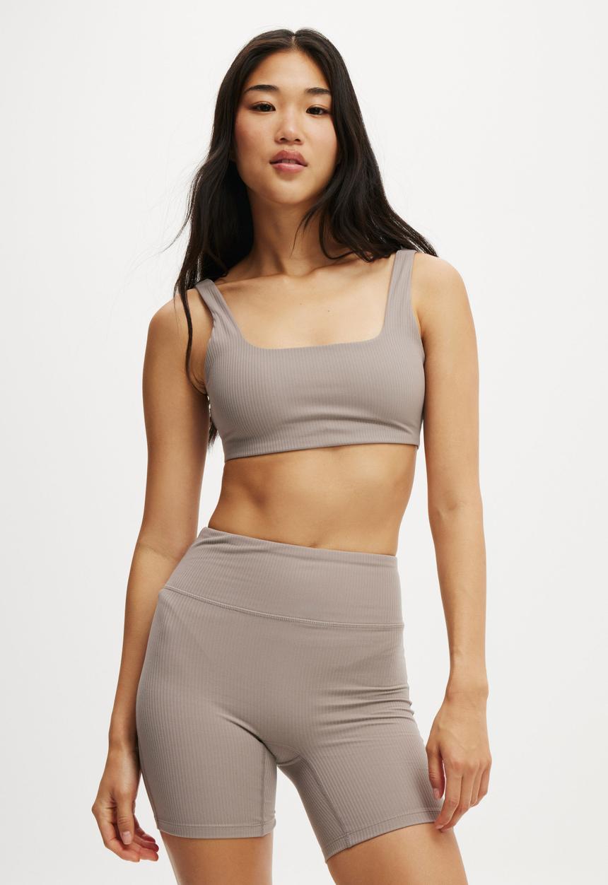 Cotton On - Reform Rib Crop - Desert Grey