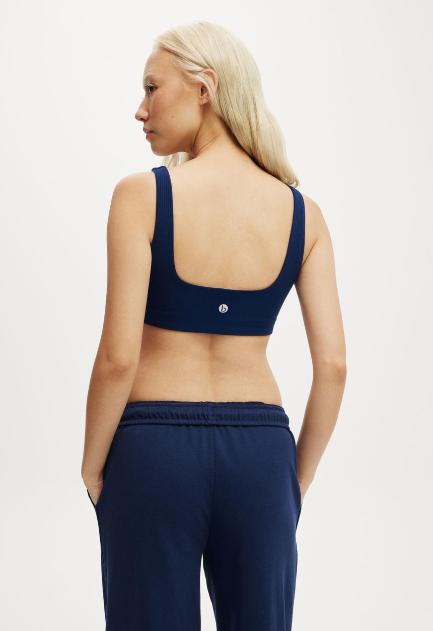 Cotton On - Reform Rib Crop - Heritage Blue