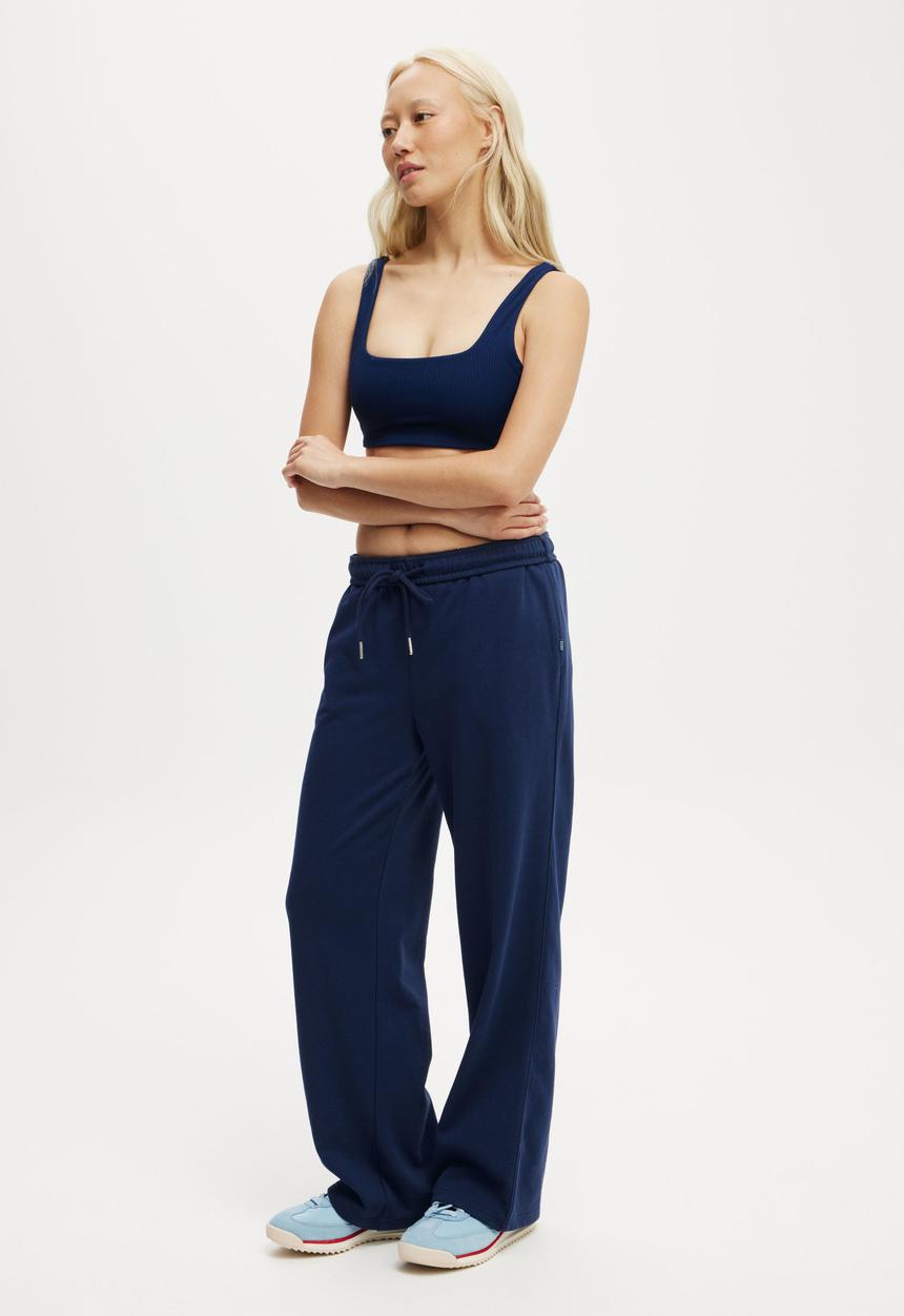 Cotton On - Reform Rib Crop - Heritage Blue