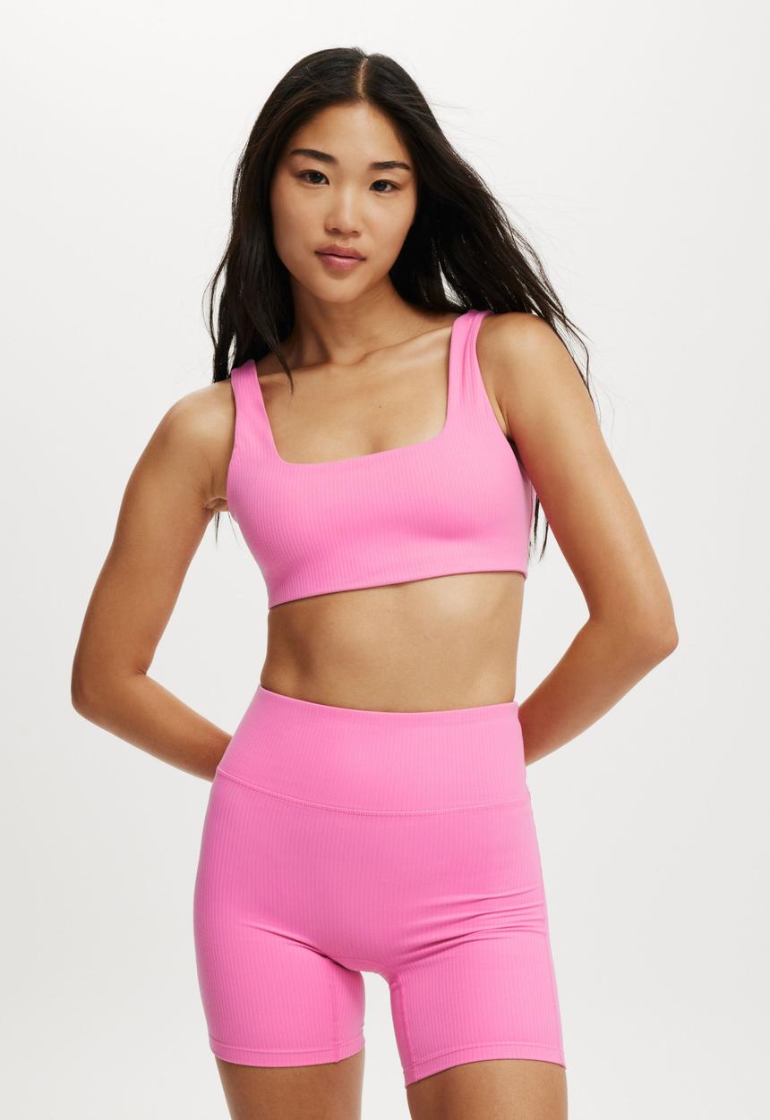 Cotton On - Reform Rib Crop - Pink Icing