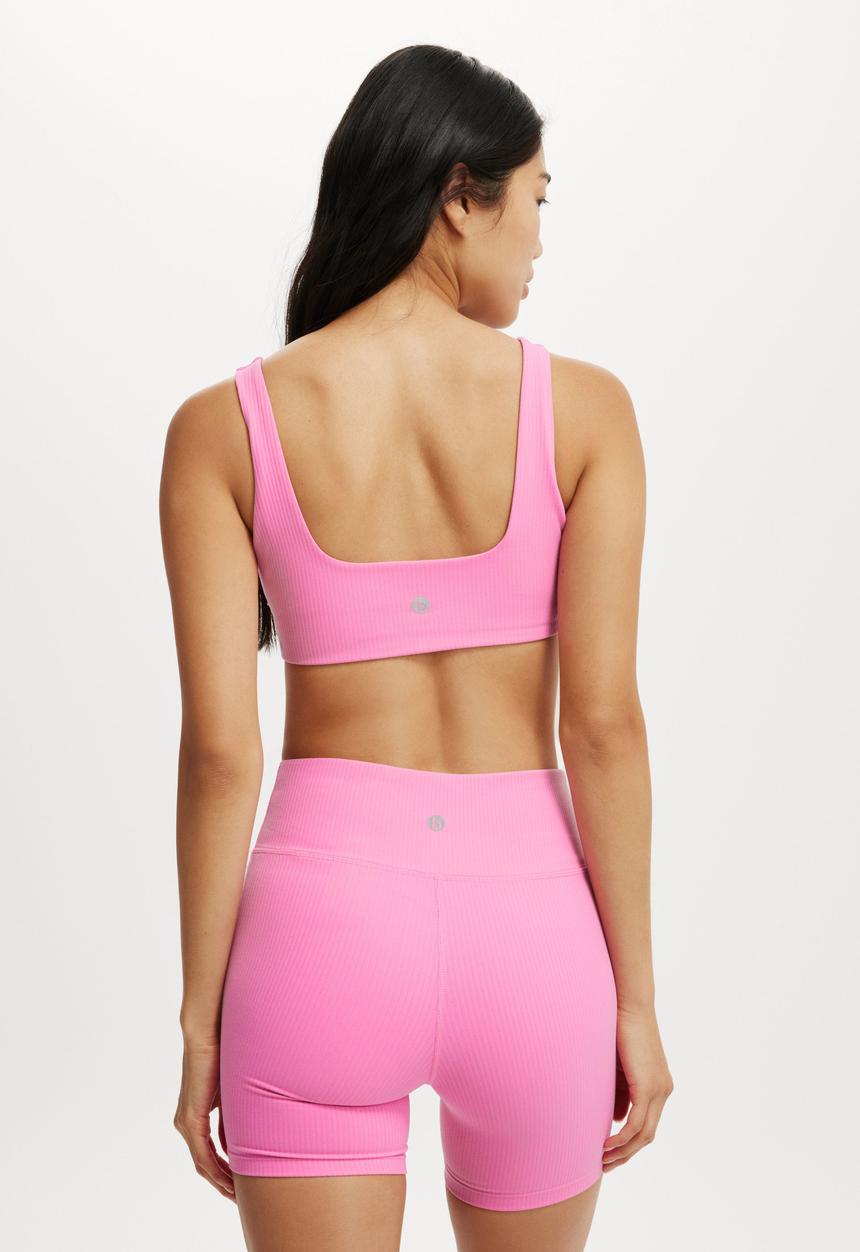 Cotton On - Reform Rib Crop - Pink Icing