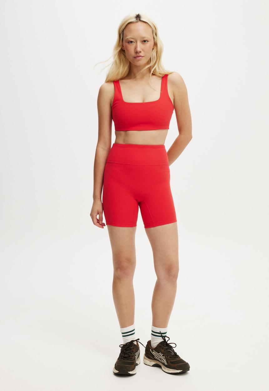 Cotton On - Reform Rib Crop - Raspberry