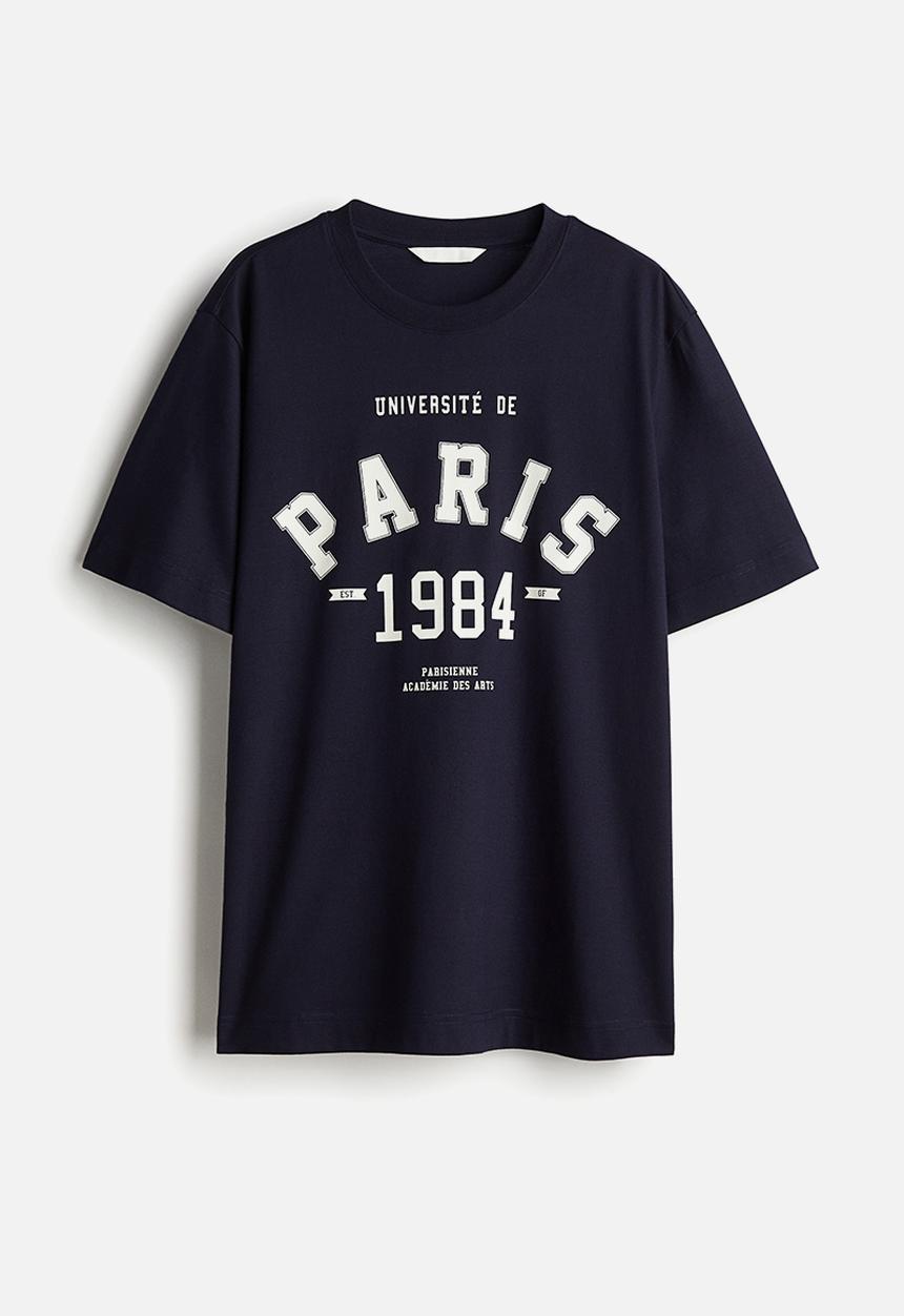 H&M - T-shirt - navy blue & paris