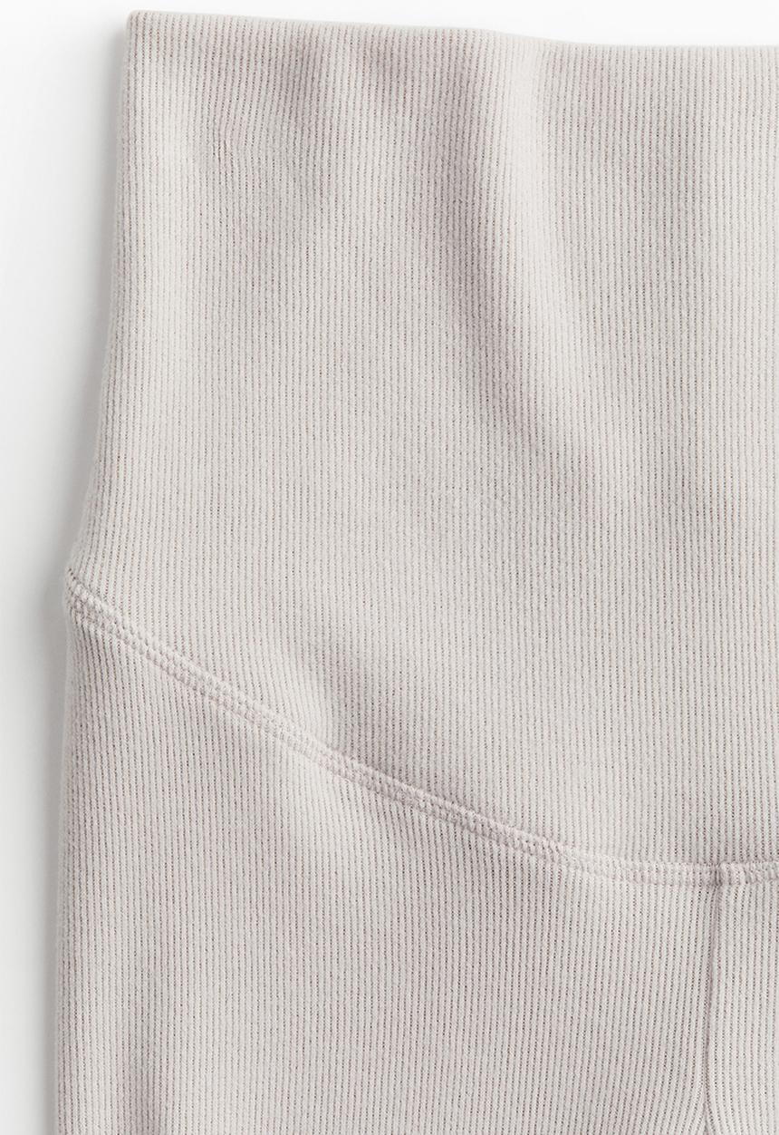 H&M - Mama before & after ribbed leggings - light beige 