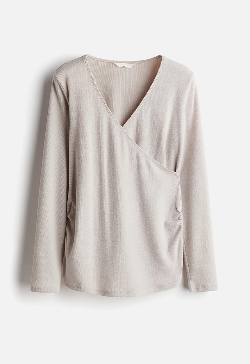 H&M - Mama before & after nursing wrap top - light beige